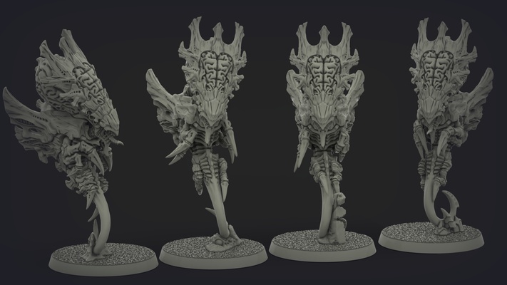 space bug brain seahorse game tyranid hive warrior battle spare miniature tabletop monster butov 3d print model - Mito3D