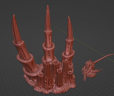 space bug chimney terrain wh40k inspired wargaming tyranid infested alien spore legion chaos base xenos city miniature 3d print model - Mito3D