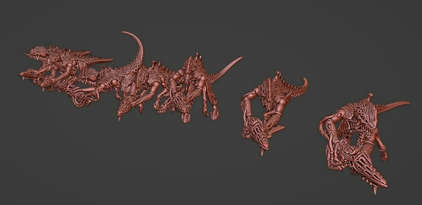 space bug horde + weapons tabletop bugs 3d print model - Mito3D
