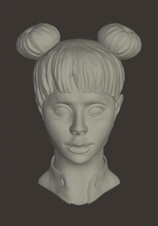 espaço pãezinhos menina cara cabeça mulher spacebuns personagem açao figura scifi brinquedos coleta modelagem Policial 3d print model - Mito3D
