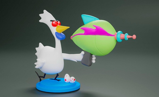 space chicken courage 3d print model - Mito3D