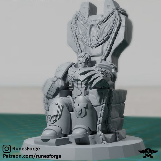 spazio comandante trono terminatore powerfist 50mm hq marneus calgar 40k marino warhammer greco romano spartano stl minis 3d personaggi intercessori primaris astartes 3D print model - Mito3D