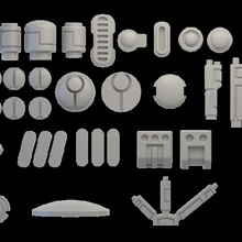space communist simple greebles pack 40k tau warhammer toy 3d print model - Mito3D
