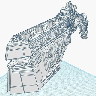 Uzay cüce ışık kruvazör oyun savaş filosu gotik bfg çömelme gemi 3d print model - Mito3D
