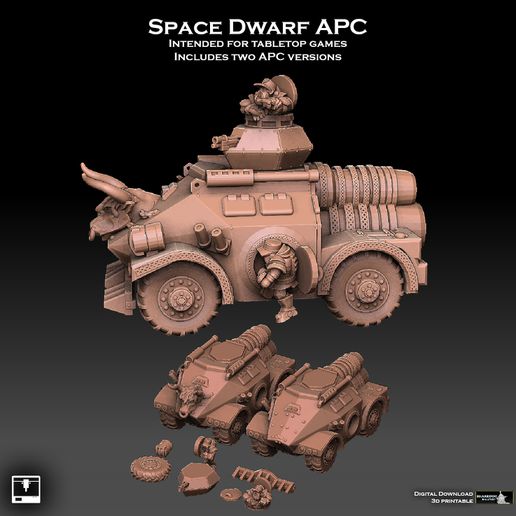 space dwarf rocket apc 3D print model - Mito3D