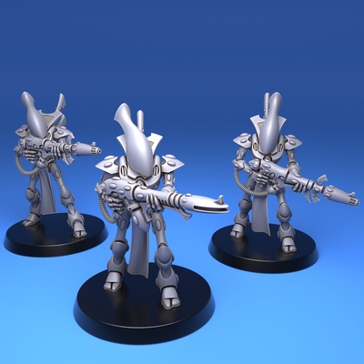 espaço duende fantasma guerreiros eldar aeldari wraithguard lâmina espectral espectro mech 28mm elfos aspecto miniaturas guerra jogos beira rio 3d print model - Mito3D