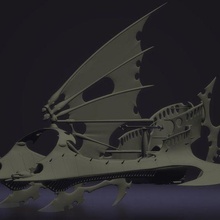 space elves dark raiders tantalus spaceship boat 3d print model - Mito3D