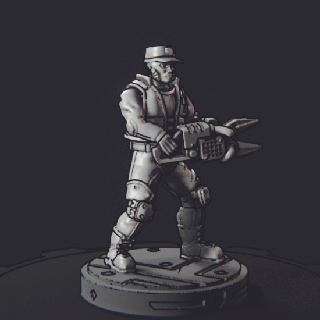 space engineers engineer colonist miniature multipart human tools civilian npc soldier militia guerilla rifle chainsaw 3d print model - Mito3D