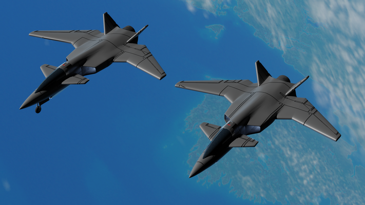 space fighter airplane spaceplane ssto plane jet aerospace futuristic sci-fi science fiction combat orbital advanced 3d print model - Mito3D