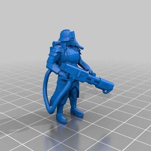 Raum flammenwerfer-Soldaten Kunst Menschen flame thrower Flamme Soldat death korps krieg 3D print model - Mito3D