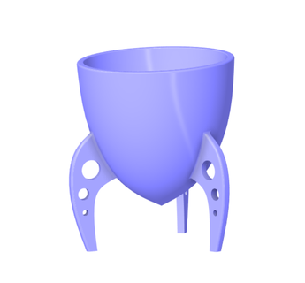 space flower pot rocket 3d print model - Mito3D