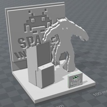 space invader diorama varios arcade retrogaming los invasores del espacio 3d print model - Mito3D