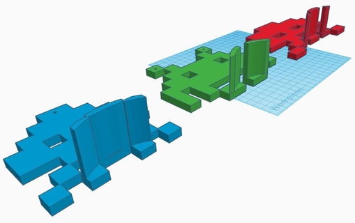spazio invasori cuffie titolare supporto Wall Mount 3d print model - Mito3D