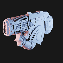 space knight shoulder mounted thermal ray gun 3d print model - Mito3D