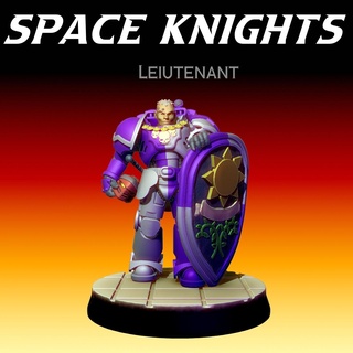 space knights - monopose leiutenant armour games knight tabletop power infantry marine prime grimdark 3d print model - Mito3D