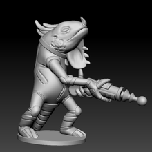 space lizard game miniatures bases table war gaming board games fantasy sci-fi alien creature monster ray gun lasers rpg 3d print model - Mito3D