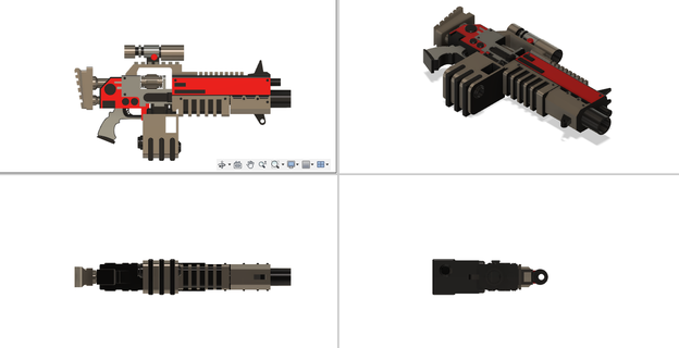 espacio marina Assualt cedazo versión 1 pistola juguete apuntalar 3d print model - Mito3D
