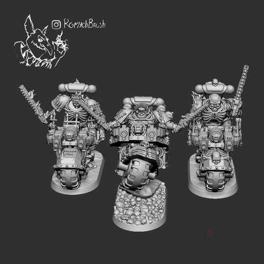space marine bikers legion damned 3D print model - Mito3D