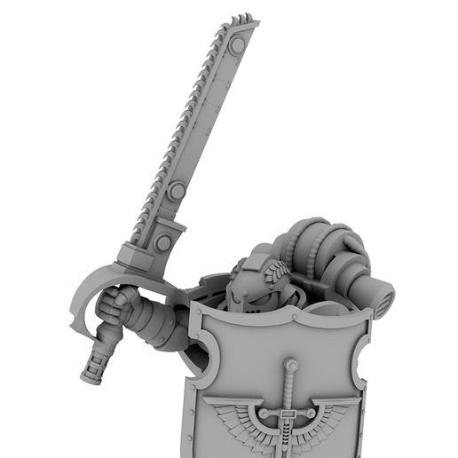 space marine chainsword - skallathrax pattern game marines warhammer 40k 3D print model - Mito3D