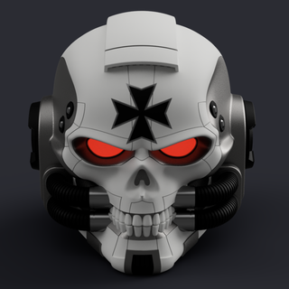 space marine clergy helmet chaplain wearable skull 3d print model - Mito3D