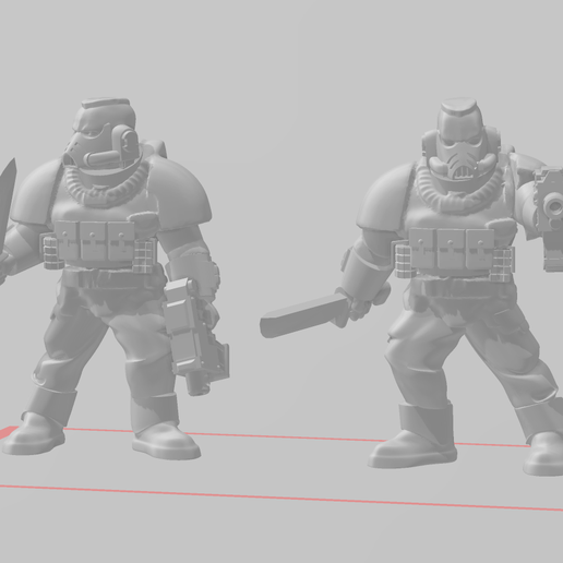 space marine corps scout reconnaissance game space marine scouts bolt pistol knife adeptus astartes sniper shotgun bolter heavy missile launcher 3D print model - Mito3D