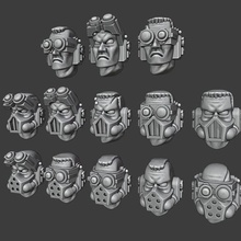 space marine scout heads warhammer 40k wargamming scouts conversion kit marines alternative rebreathers 3d print model - Mito3D