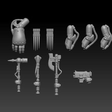 space marine weapons kit arms - presupported war hammer 42k proxy kitbash bits sci-fi options miniature gun toy art 3d print model - Mito3D