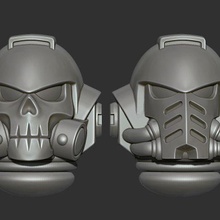space marines helmets 6pcs game warhammer 40k wolfes reference pose 3d print model - Mito3D