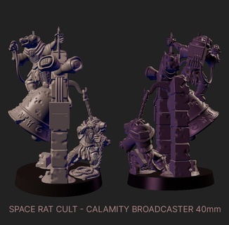 space rat cult - calamity broadcaster gsc cultist acolyte radio ruins character tabletop wargame sci-fi 3d print model - Mito3D