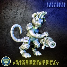 space ratfolk gunner alien rpg sci-fi character miniature roleplay tabletop 32mm starfinder rat mouse mousefolk ratman ysoki 3d print model - Mito3D