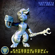 spazio ratfolk meccanico alieno rpg sci fi carattere miniatura gioco ruolo tavolo 32mm starfinder ratto topo mousefolk ratman ysoki 3d print model - Mito3D