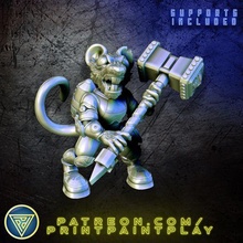 spazio ratfolk soldato alieno rpg sci fi carattere miniatura gioco ruolo tavolo 32mm starfinder ratto topo mousefolk ratman ysoki 3d print model - Mito3D