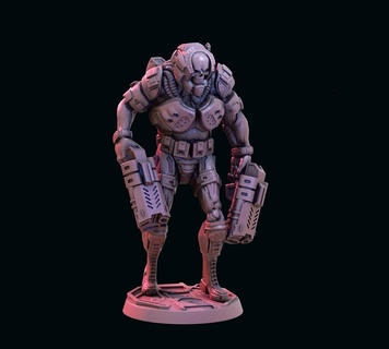 espace revenant scifi sci Mort vivant condamner démon mini miniature personnage armes feu effrayant 3d print model - Mito3D