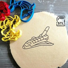space shuttle cookie cutter baking dough shape kitchen bake cookies speculoos 3d print model - Mito3D
