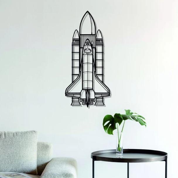 space shuttle silhouette ship rocket planet 3D print model - Mito3D