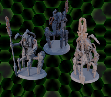 space skeleton tech priest night robots conversion weapon staffs royal warden stl model techno 3d print model - Mito3D