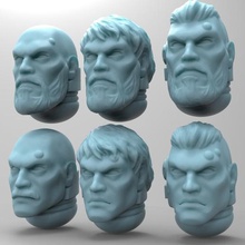space soldier heads - set b game 40k warhammer games 3d print model - Mito3D
