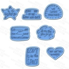 space themed love quotes lettering cookie cutter set 7 stamp cookies cook home cithen cutters motivation phrases inscriptions sports life 3d print model - Mito3D
