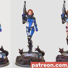 space warrior nsfw art ciber assassin sci fi girl future glowing futuristic jedi glow saber fight dual spacesuit character statue miniatures figurines 3d print model - Mito3D