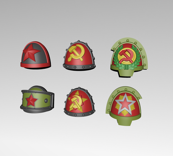 space warriors soviet shoulders Game russia shoulder_pad shoulder_pads space_marine warhammer warhammer40k 40k wh40k 3d print model - Mito3D