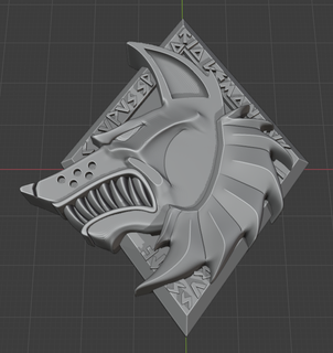 space wolves chapter badge wolf rosette 3dprint cosplay future sci-fi warhammer 40000 40k spacemarine imperium 3d print model - Mito3D