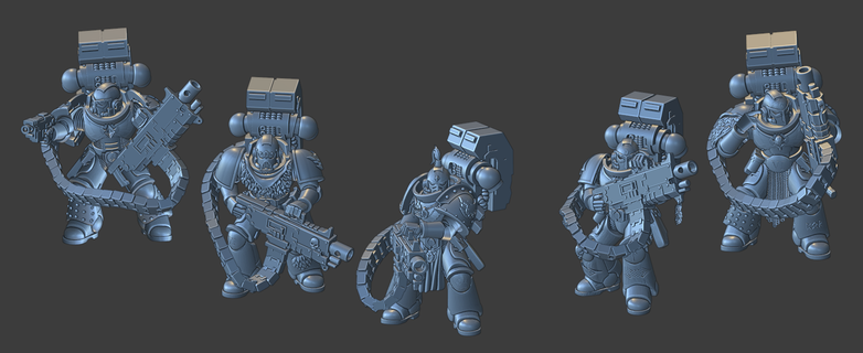 space wolves heavy bolter platoon Game warhammer 40000 spacemarin space troop space wolves primaris  3d print model - Mito3D
