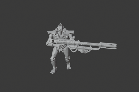 space zombie robot - death snipers - 28mm miniature - tabletop wargame  3d print model - Mito3D
