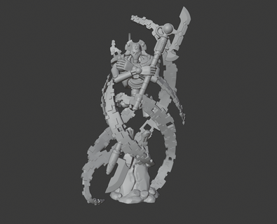 space zombie robot - teleport lord 28mm miniature tabletop wargame 3d print model - Mito3D