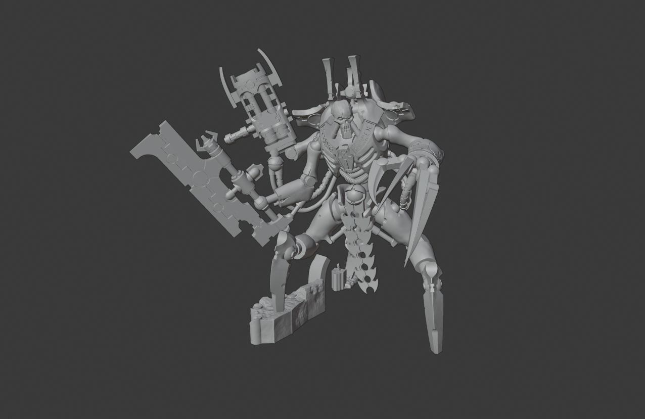 espaço zumbi robôs skorpion patrão 28mm miniatura tampo mesa jogo guerra jogos sci fi robô marinho nekhron necro esqueleto lâmina martelo Skorpekh senhor 3D print model - Mito3D