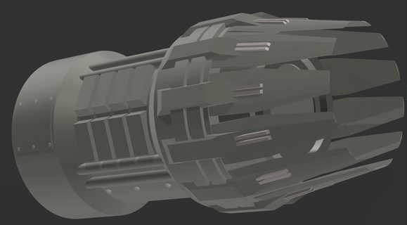 nave espacial propulsor poli jogos navio cruzador guerra combate espaço transportadora motor 3d print model - Mito3D