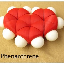 space-filling molecular models phenanthrene adventure pack game atomic model valentine valentines day 3d print model - Mito3D