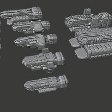 spaceship fleet game spaceships vehicles 3d print model - Mito3D