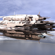 spaceship gunslinger design tatooine starwars space gonk ship mountain rocks alien architectural ruin sci fi 3d print model - Mito3D