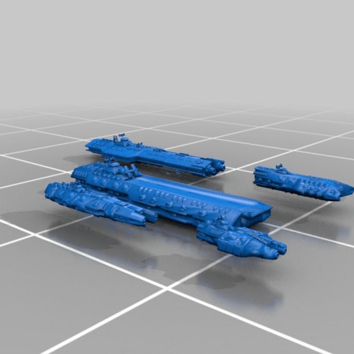 astronavi gioco i veicoli astronave flotta 3D print model - Mito3D